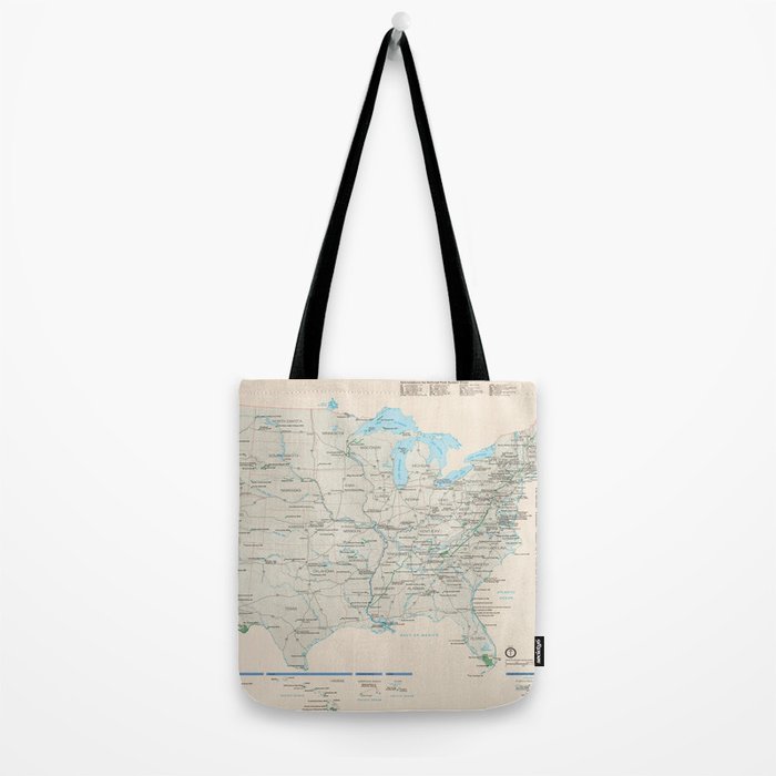 United States National Parks Map (2000) Vintage US Recreational & Preserve Areas Atlas Tote Bag Gallery Image 2