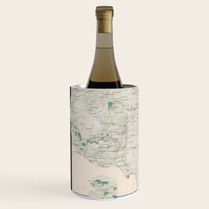 United States National Parks Map (2000) Vintage US Recreational & Preserve Areas Atlas Wine Chiller Gallery Image 2