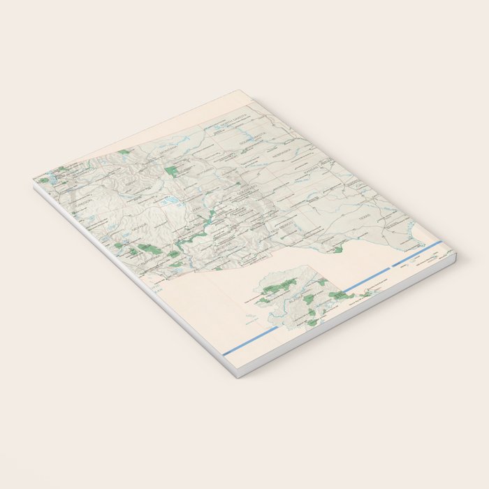 United States National Parks Map (2000) Vintage US Recreational & Preserve Areas Atlas Notebook Gallery Image 3