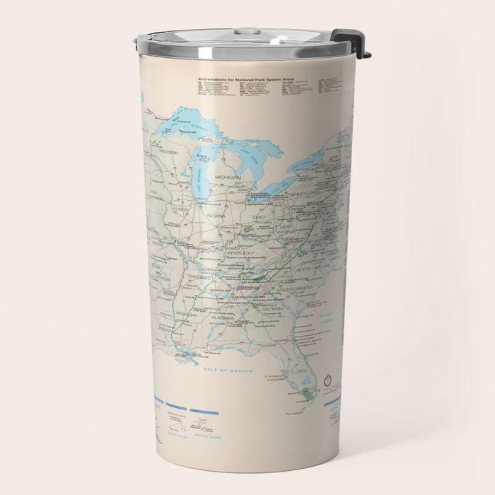 United States National Parks Map (2000) Vintage US Recreational & Preserve Areas Atlas Travel Mug Gallery Image 2