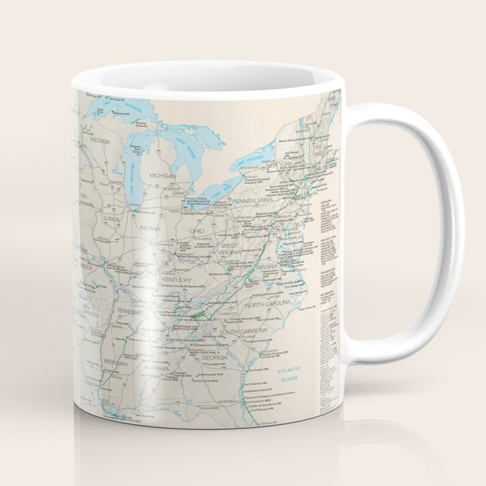 United States National Parks Map (2000) Vintage US Recreational & Preserve Areas Atlas Coffee Mug Gallery Image 1