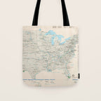 United States National Parks Map (2000) Vintage US Recreational & Preserve Areas Atlas Tote Bag Gallery Image 1