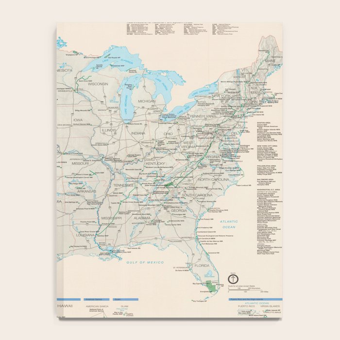 United States National Parks Map (2000) Vintage US Recreational & Preserve Areas Atlas Notebook Gallery Image 4