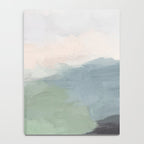 Farmland Sunset III - Seafoam Green Mint Black Blush Pink Abstract Nature Land Art Painting Notebook Gallery Image 4