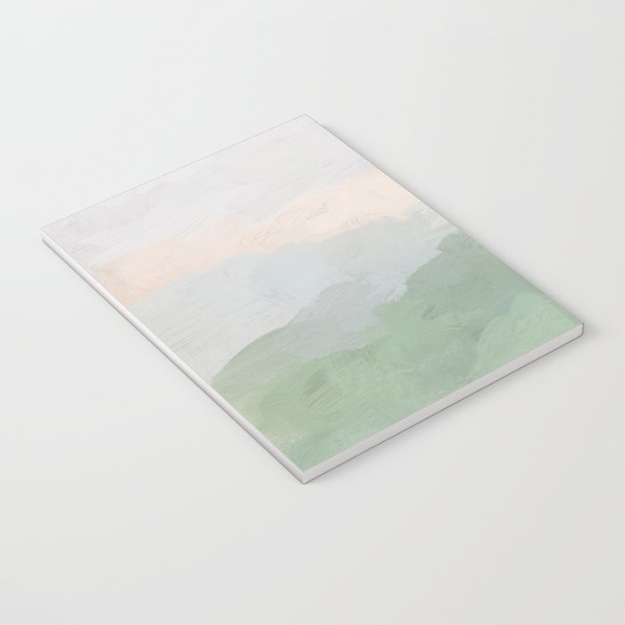 Farmland Sunset III - Seafoam Green Mint Black Blush Pink Abstract Nature Land Art Painting Notebook Gallery Image 3
