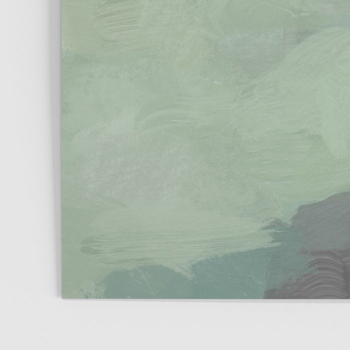 Farmland Sunset III - Seafoam Green Mint Black Blush Pink Abstract Nature Land Art Painting Poster Gallery Image 3