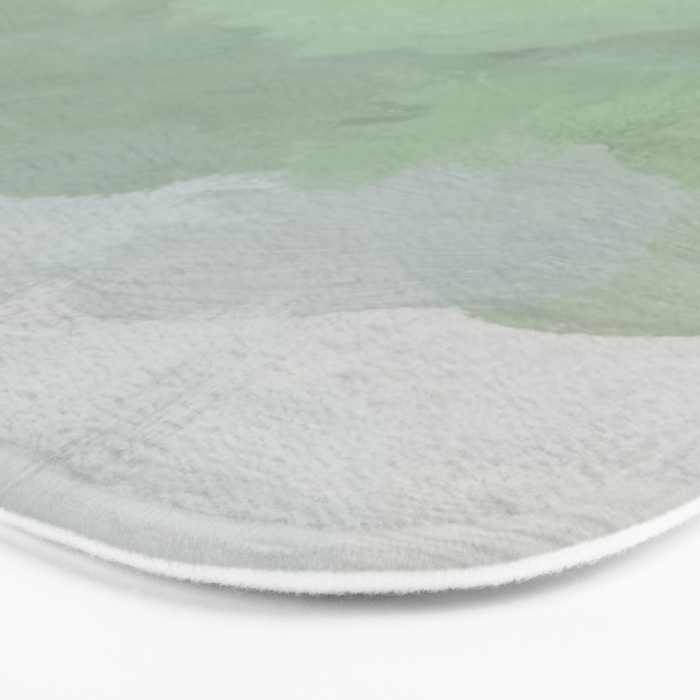 Farmland Sunset III - Seafoam Green Mint Black Blush Pink Abstract Nature Land Art Painting Bath Mat Gallery Image 3