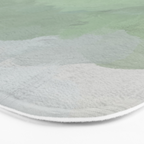 Farmland Sunset III - Seafoam Green Mint Black Blush Pink Abstract Nature Land Art Painting Bath Mat Gallery Image 3