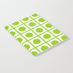 Lime Green Dot Grid Retro Modern Pop Pattern on White Notebook Gallery Image 2