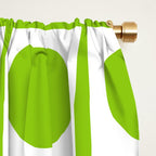 Lime Green Dot Grid Retro Modern Pop Pattern on White Window Curtain Gallery Image 2