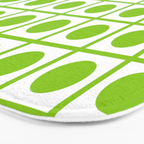 Lime Green Dot Grid Retro Modern Pop Pattern on White Bath Mat Gallery Image 3