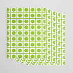 Lime Green Dot Grid Retro Modern Pop Pattern on White Wrapping Paper Gallery Image 3