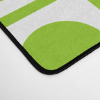 Lime Green Dot Grid Retro Modern Pop Pattern on White Desk Mat Gallery Image 4