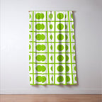 Lime Green Dot Grid Retro Modern Pop Pattern on White Window Curtain Gallery Image 3