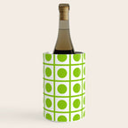 Lime Green Dot Grid Retro Modern Pop Pattern on White Wine Chiller Gallery Image 3