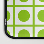 Lime Green Dot Grid Retro Modern Pop Pattern on White Laptop Sleeve Gallery Image 3