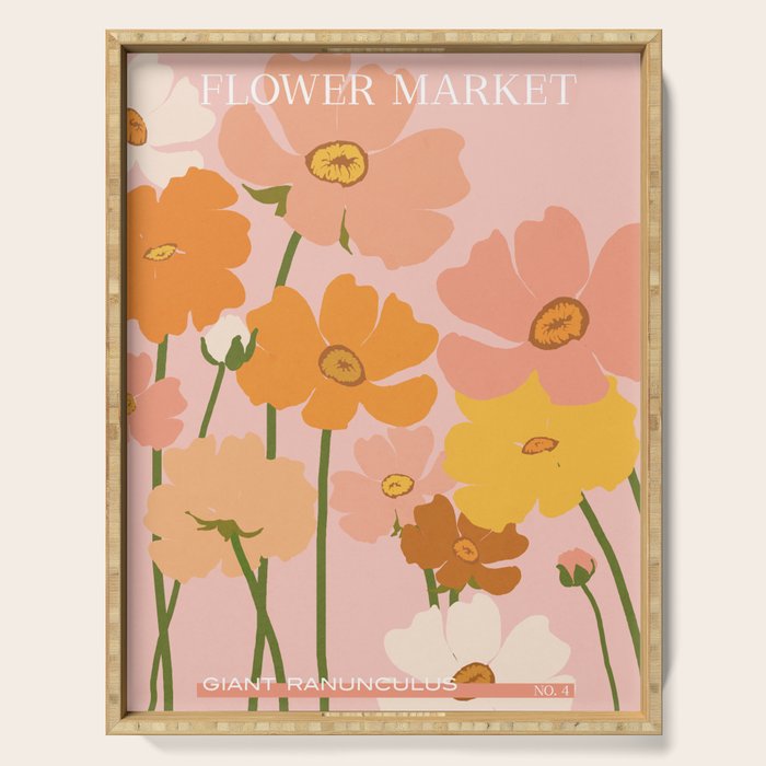 Flower Market - Ranunculus #4 Serving Tray Gallery Image 1