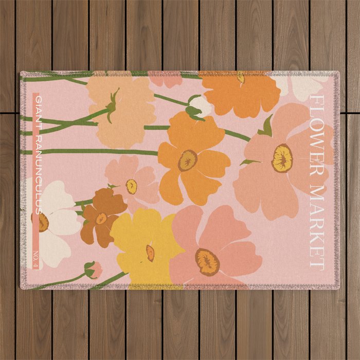 Flower Market - Ranunculus #4 Outdoor Rug Gallery Image 1