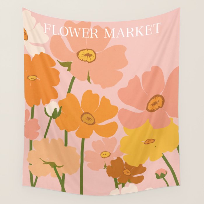 Flower Market - Ranunculus #4 Wall Tapestry Gallery Image 1