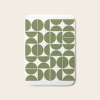 Mid Century Modern Geometric 04 Olive Green Bath Mat Gallery Image 1