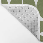 Mid Century Modern Geometric 04 Olive Green Bath Mat Gallery Image 2