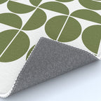 Mid Century Modern Geometric 04 Olive Green Rug Gallery Image 4