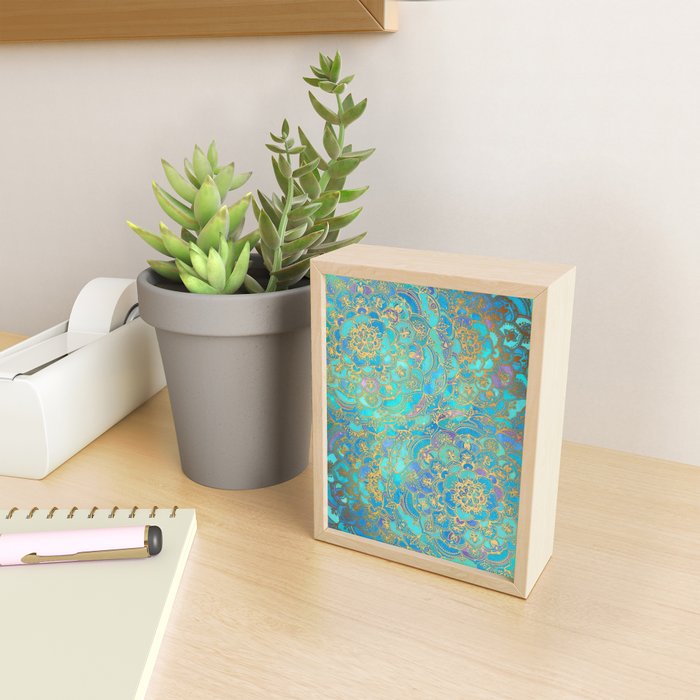 Sapphire & Jade Stained Glass Mandalas Mini Art Print Gallery Image 2