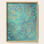 Sapphire & Jade Stained Glass Mandalas Serving Tray Gallery Image 1