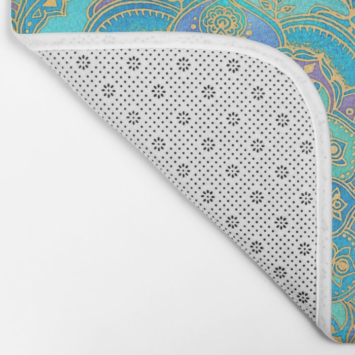 Sapphire & Jade Stained Glass Mandalas Bath Mat Gallery Image 2