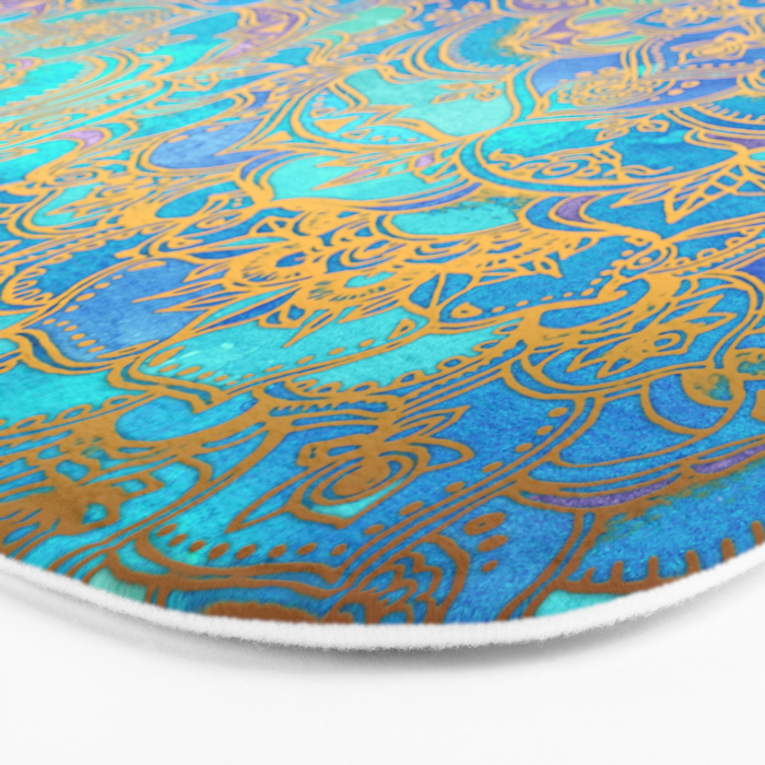 Sapphire & Jade Stained Glass Mandalas Bath Mat Gallery Image 3