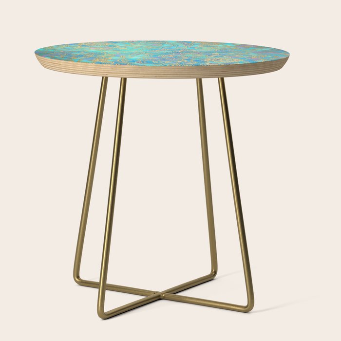 Sapphire & Jade Stained Glass Mandalas Side Table Gallery Image 1