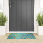 Sapphire & Jade Stained Glass Mandalas Welcome Mat Gallery Image 3