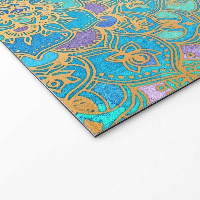 Sapphire & Jade Stained Glass Mandalas Welcome Mat Gallery Image 2