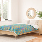 Sapphire & Jade Stained Glass Mandalas Duvet Cover Gallery Image 2