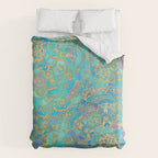 Sapphire & Jade Stained Glass Mandalas Duvet Cover Gallery Image 6