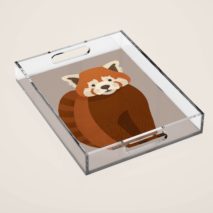Whimsy Red Panda Acrylic Tray Gallery Image 1