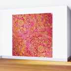 Hot Pink and Gold Baroque Floral Pattern Wall Mural Gallery Image 2