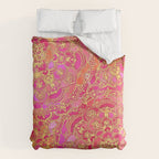 Hot Pink and Gold Baroque Floral Pattern Comforter Gallery Image 6