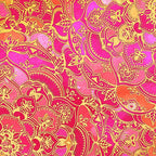 Hot Pink and Gold Baroque Floral Pattern Coffee Mug Gallery Image 2