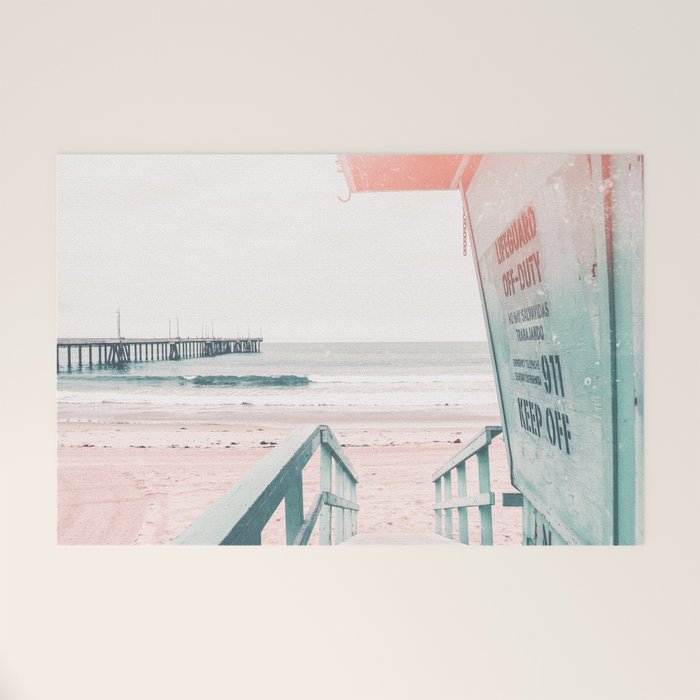 Lifeguard Tower California Beach Life Welcome Mat Gallery Image 1