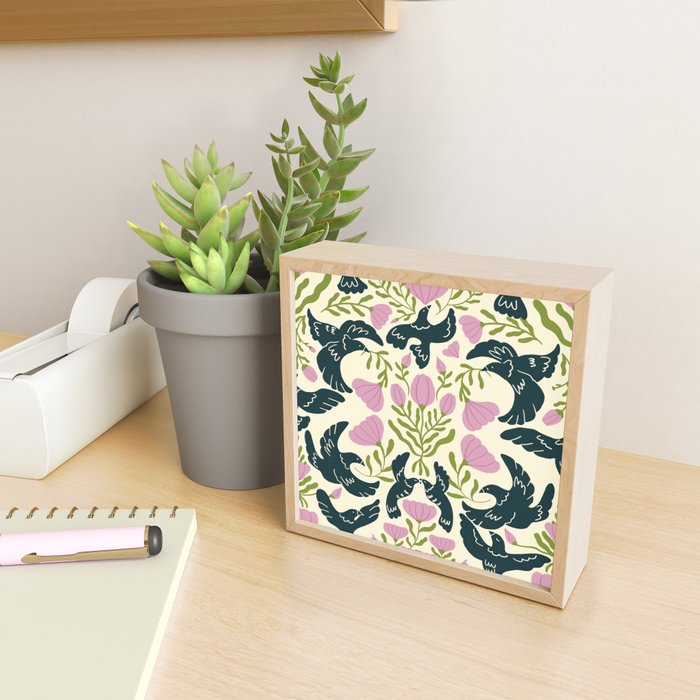 Spring Black Birds Mini Art Print Gallery Image 2