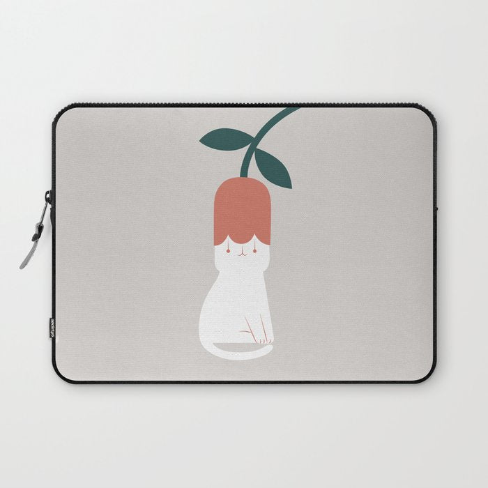 Cat and Plants: Flower Fragrance  Laptop Sleeve Gallery Image 1