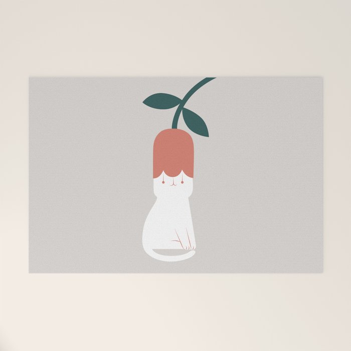 Cat and Plants: Flower Fragrance  Welcome Mat Gallery Image 1