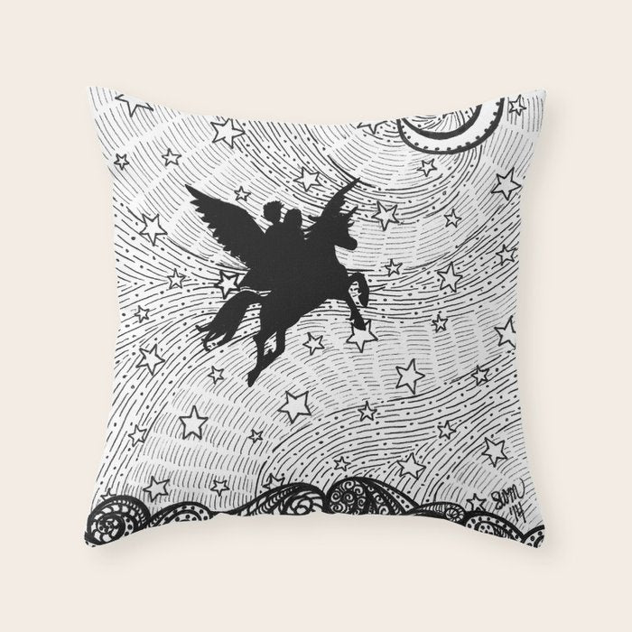Flight of the alicorn Throw Pillow Gallery Image 6