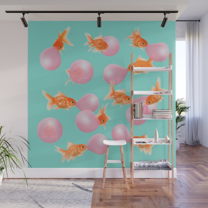 BUBBLEGUM GOLDFISH Wall Mural Gallery Image 1