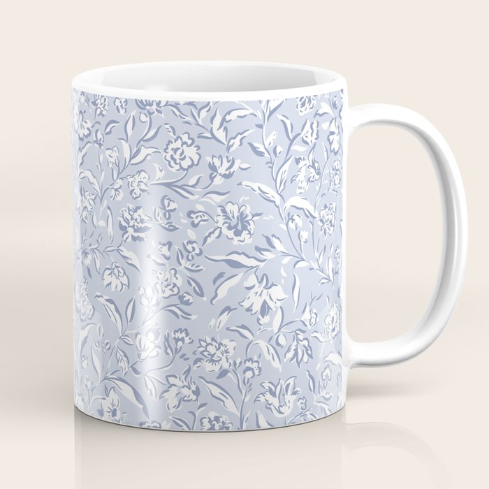 Painterly Florals - Light Blue Coffee Mug Gallery Image 1