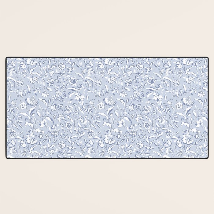 Painterly Florals - Light Blue Desk Mat Gallery Image 3