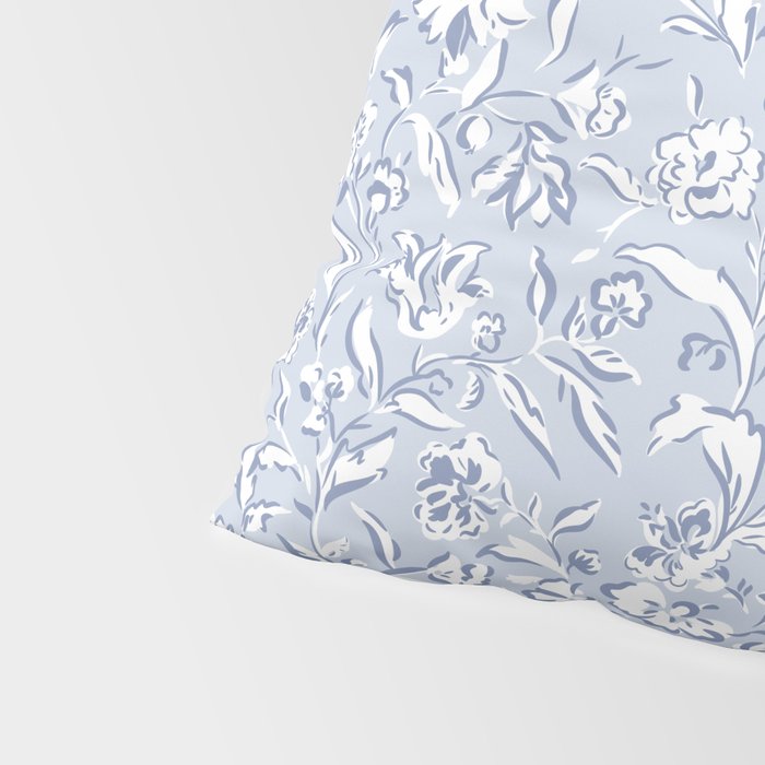 Painterly Florals - Light Blue Pillow Sham Gallery Image 4