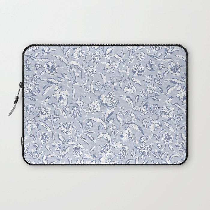 Painterly Florals - Light Blue Laptop Sleeve Gallery Image 1