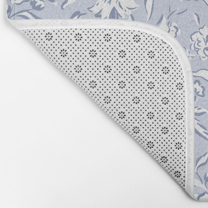 Painterly Florals - Light Blue Bath Mat Gallery Image 2